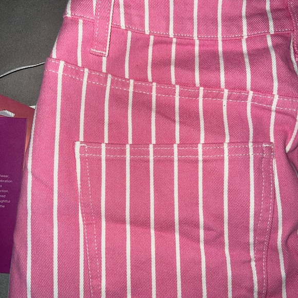 NWT Victor Glemaud Size 0 Denim Pink and White Striped Skirt - Picture 6 of 6